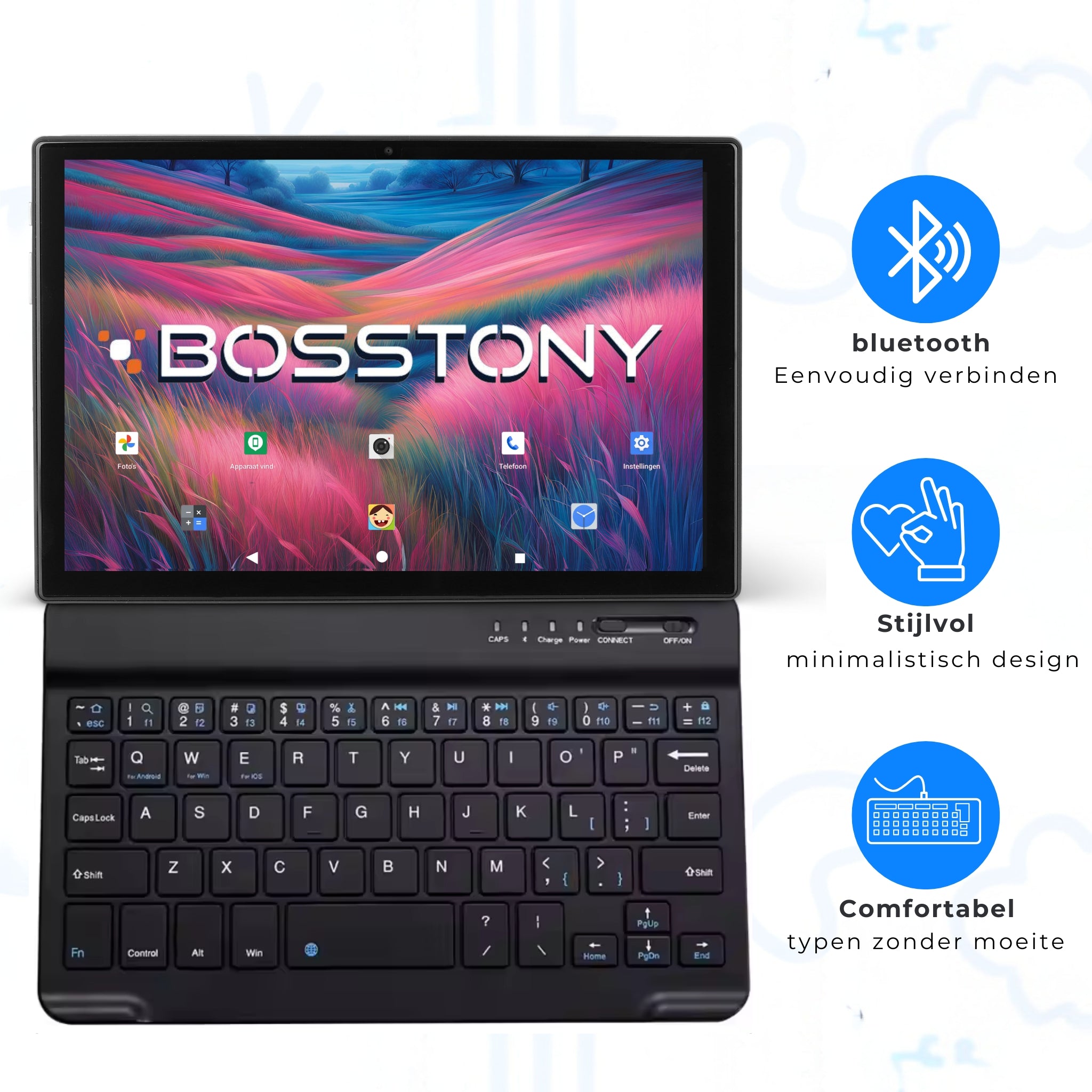Bosstony Bluetooth QWERTY Toetsenbord